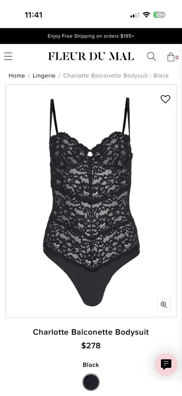 Fleur du Mal Charlotte Lace Balconette Bodysuit